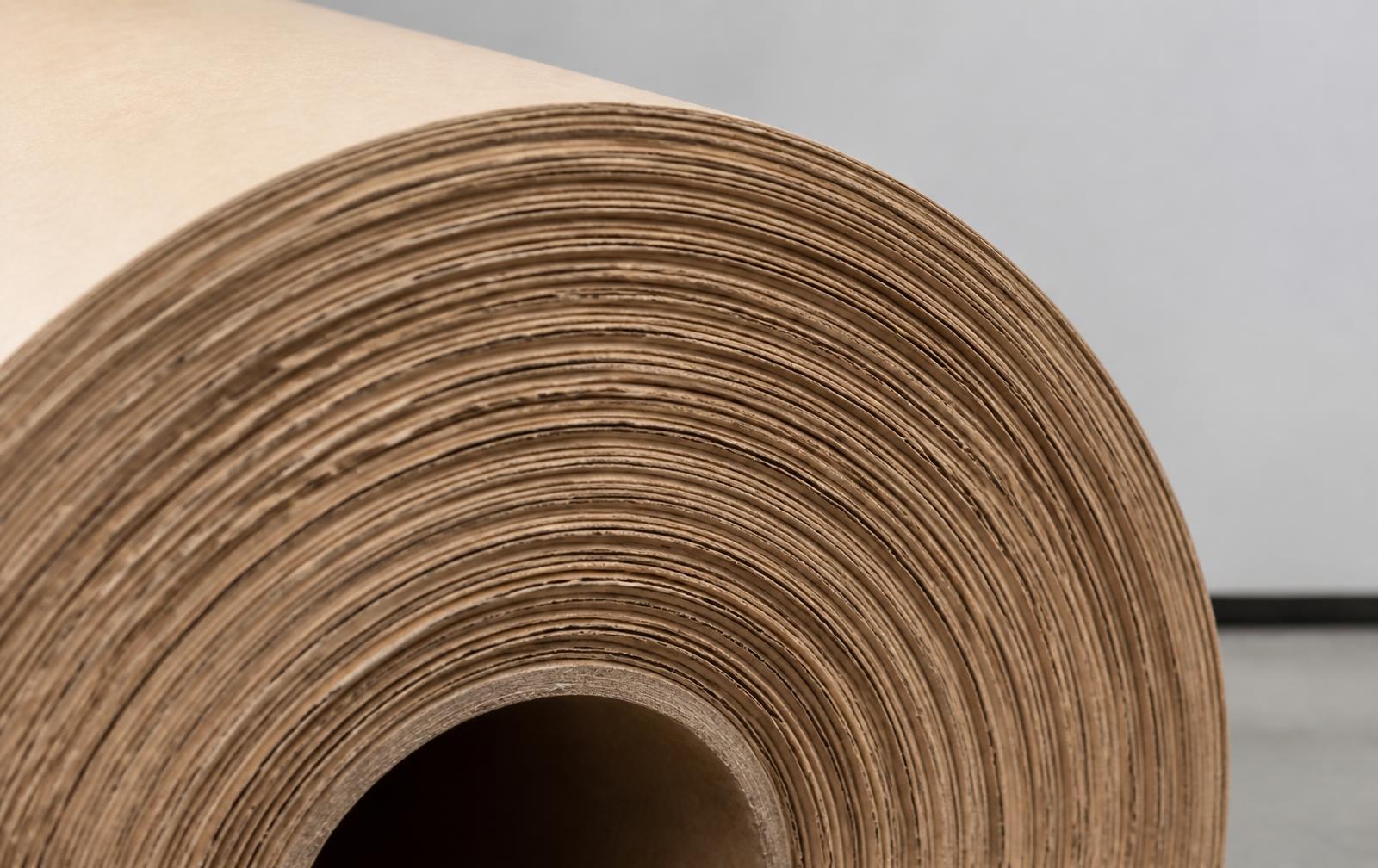 Capas de cartón kraft bobinado en corte transversal